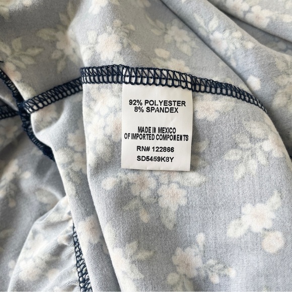 Chenault Girl Navy and Cream Floral Dress Top - Picture 8 of 8